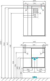 Акватон Тумба под раковину Бостон 60 белая глянцевая, дуб эврика – фотография-4